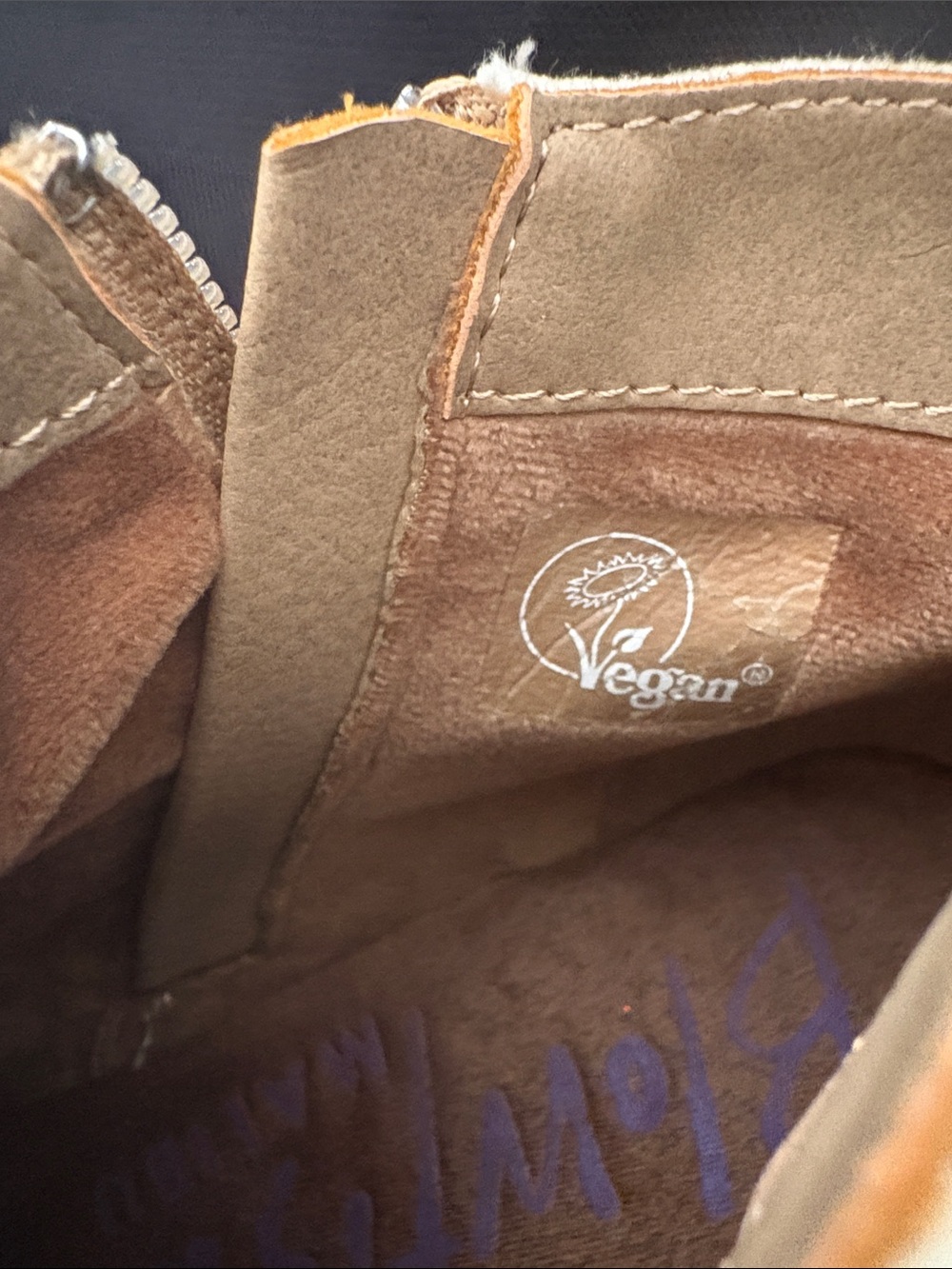 Blowfish Tan Suede Ankle Boots with Camouflage Cuff and Buckle - Picture 6 of 10